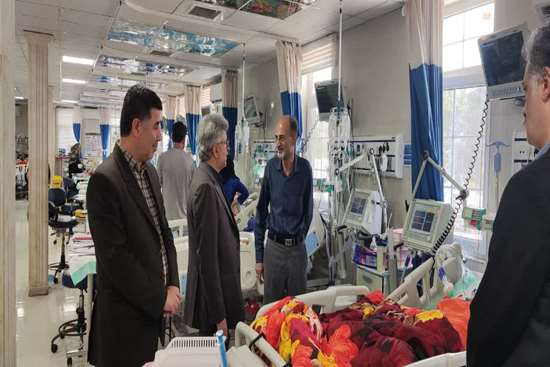 بازدید و پیگیری روند درمان بیماران صدمه دیده از آتش‌سوزی بیمارستان قائم بستری در بیمارستان‌های تابعه دانشگاه